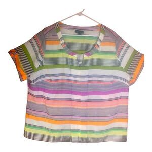 Worthington Women’s Colorful Striped Women's Top Size 3